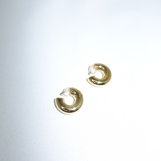 Stainless Steel Inflated Hoop Earrings