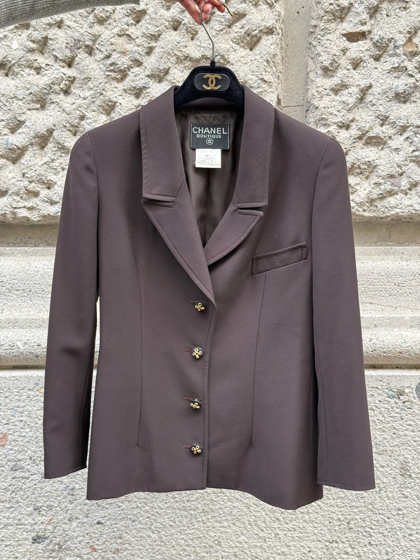 121. Chanel Dark Brown Wool Blazer