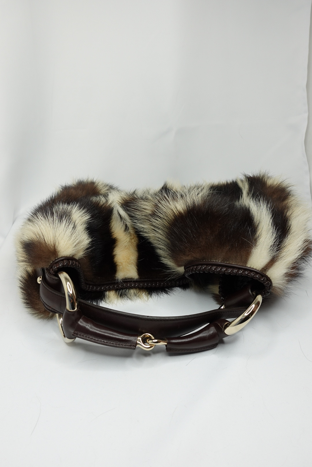 Gucci Vintage Limited Edition Skunk Fur Maxi Hobo with Horsebit