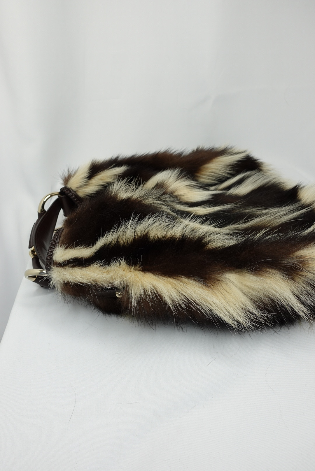 Gucci Vintage Limited Edition Skunk Fur Maxi Hobo with Horsebit
