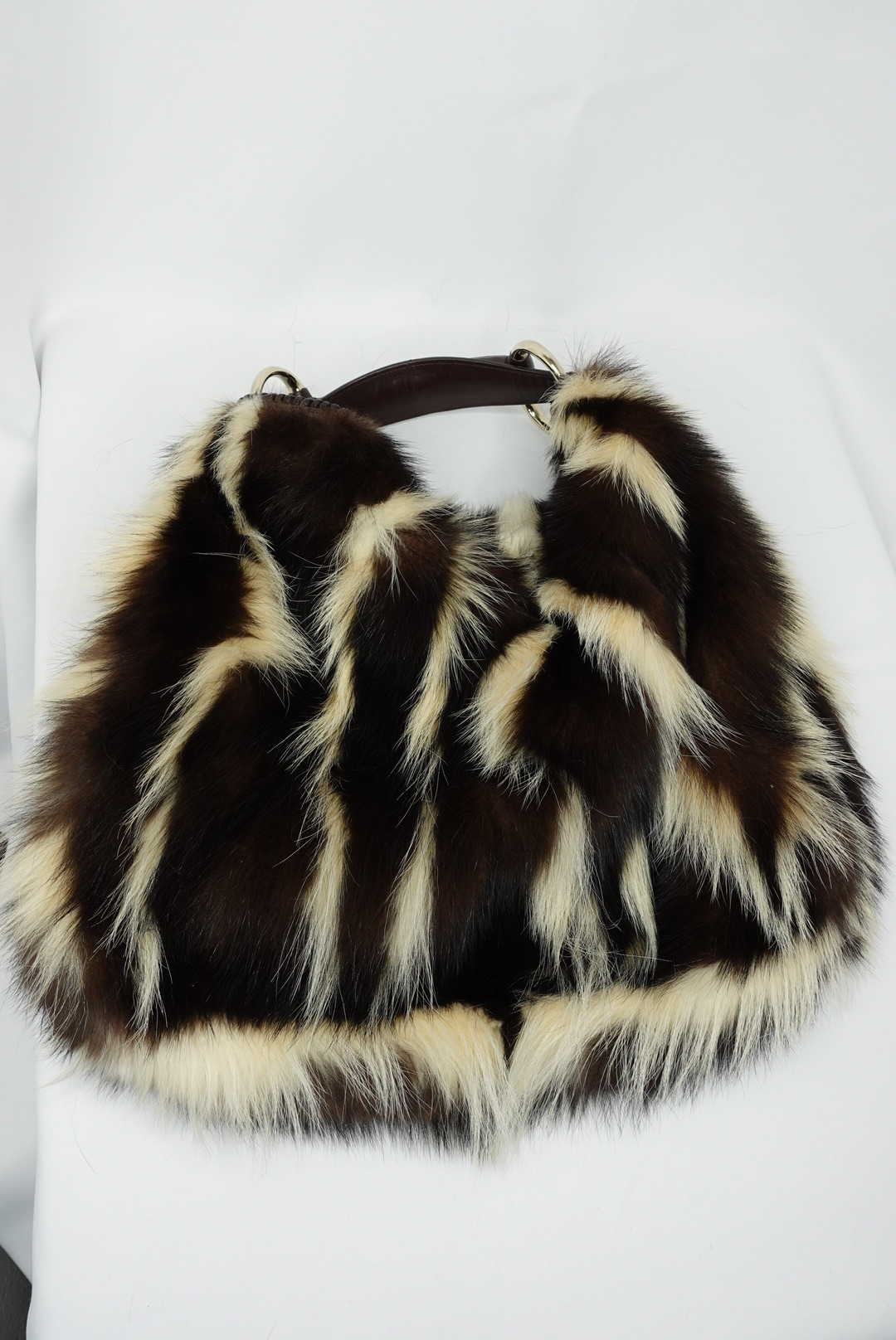 Gucci Vintage Limited Edition Skunk Fur Maxi Hobo with Horsebit