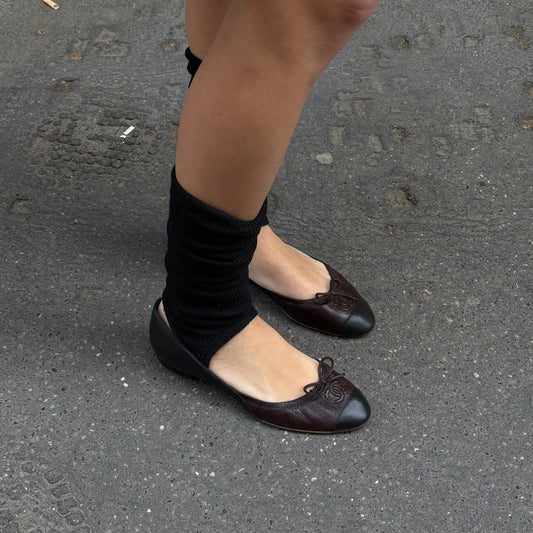 Chanel Brown Soft Ballet Flats 37