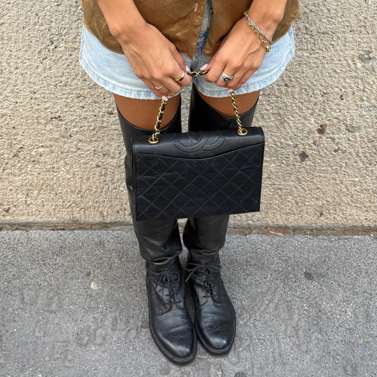 Chanel Camera Bag Top Embossed Logo