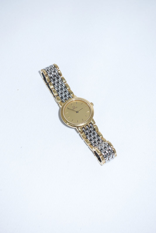 Omega Round Small De Ville Vintage Gold and Silver Watch