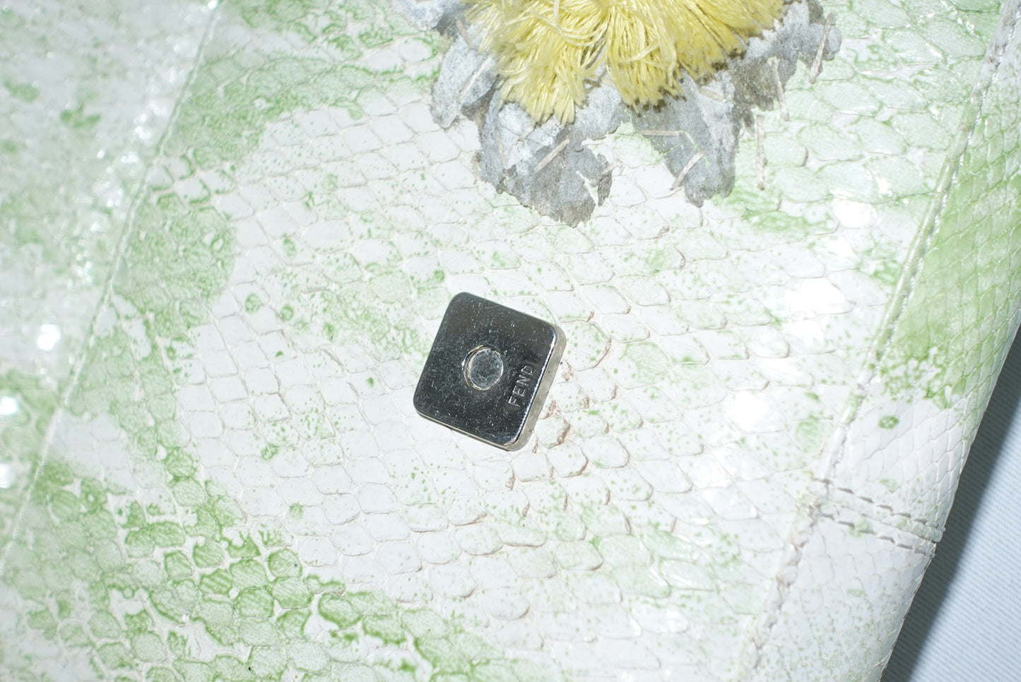 Fendi Baguette Vintage Limited Edition Lime Green Python leather