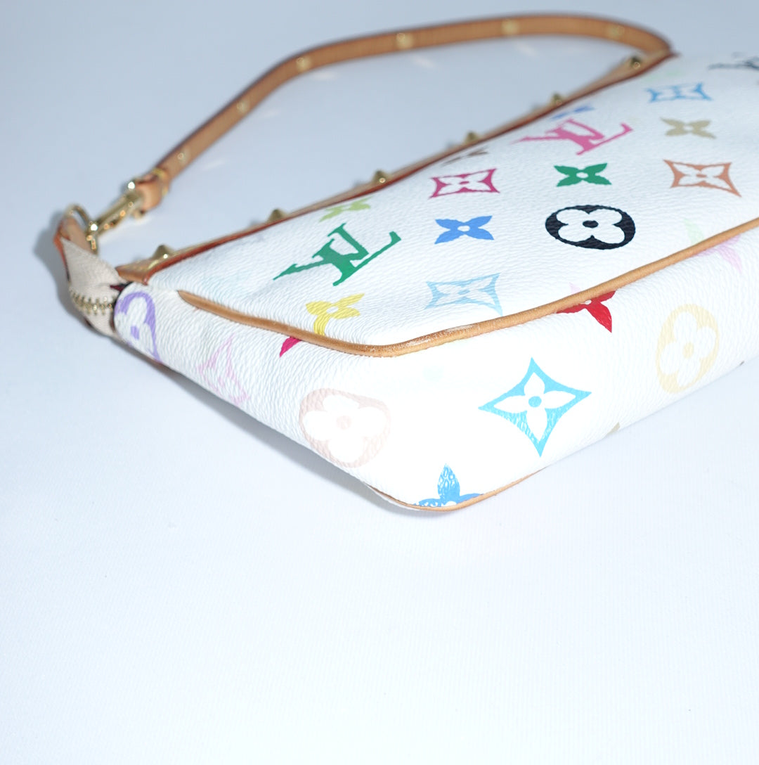 Louis Vuitton Murakami Pochette White Monogram Canvas