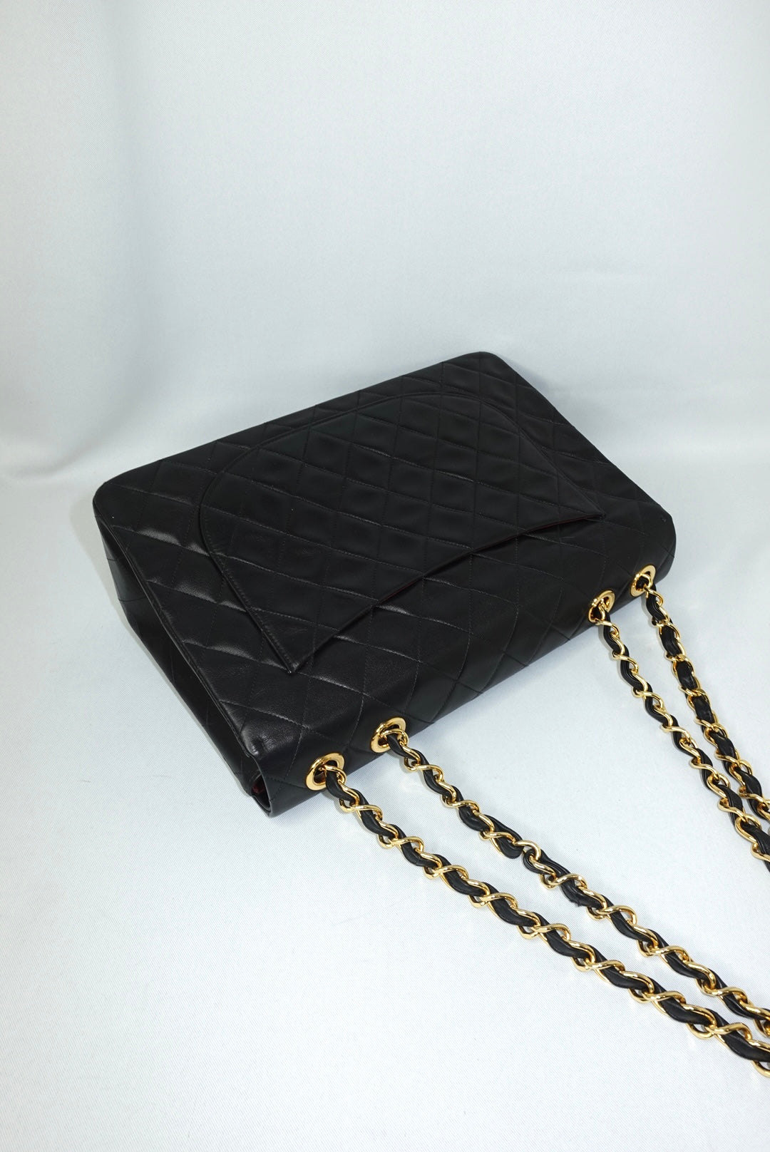 Chanel Vintage Jumbo Maxi Logo Lambskin Bag
