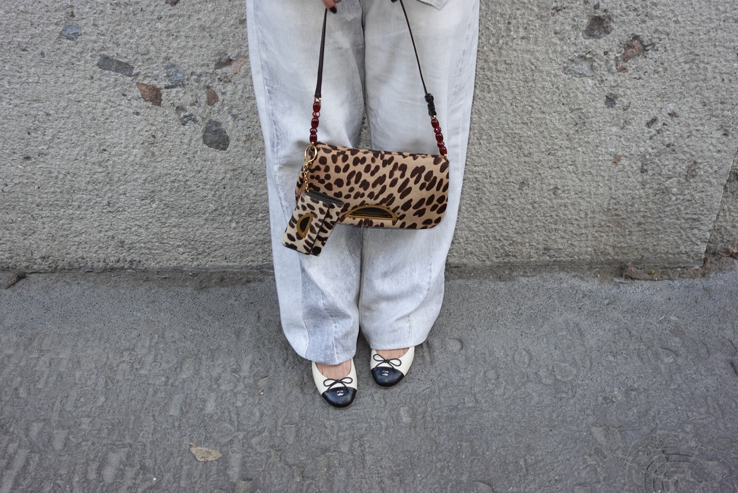 Chanel Slingback Vintage Black and White Ballerina Heels 36