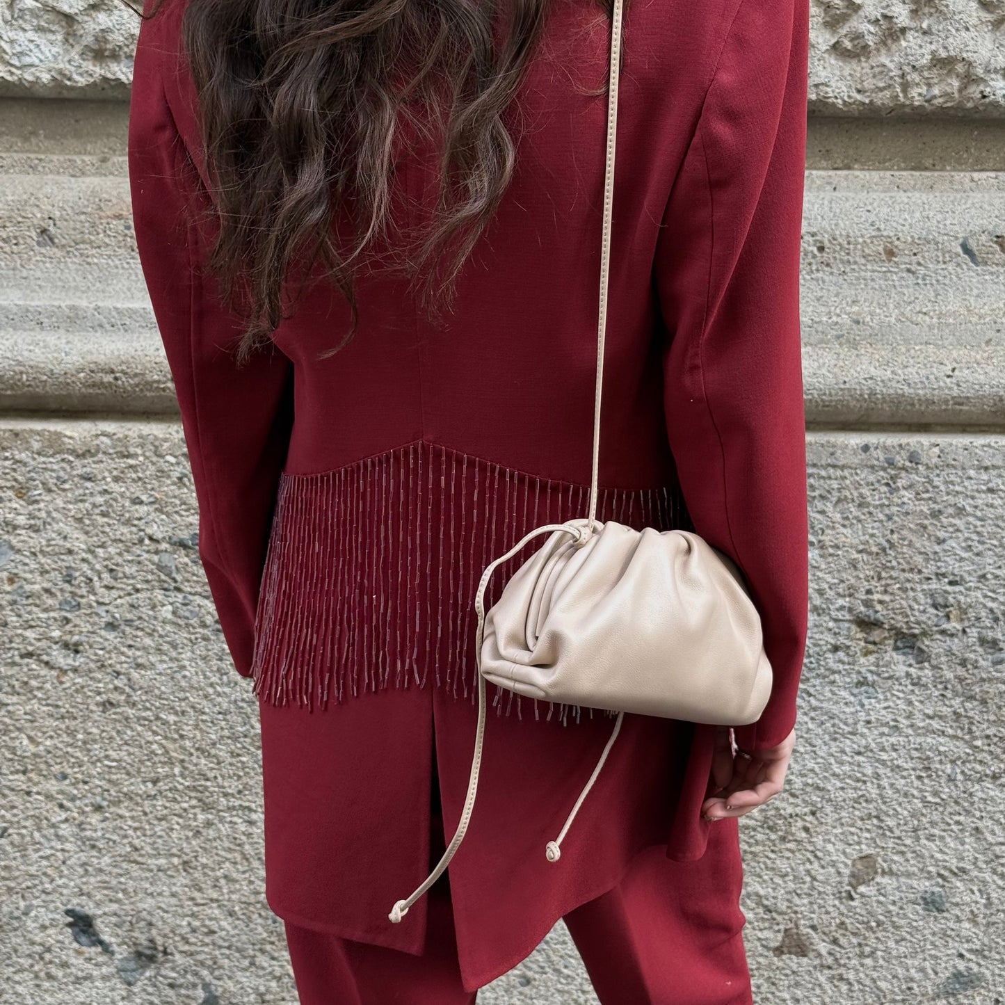 Alfio Paglione Couture Red Beaded Jacket & Pants Set