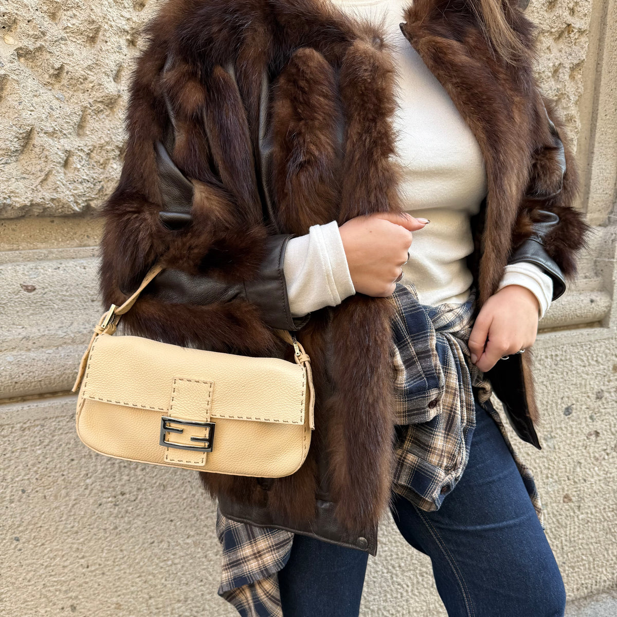 Fendi Selleria Butter Yellow Baguette