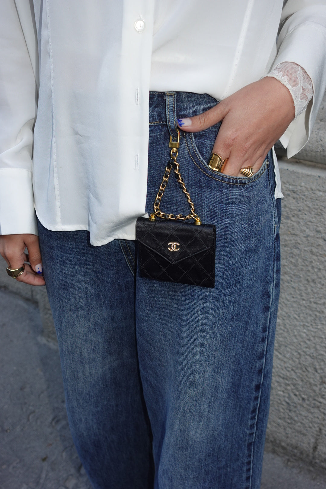 Re-Worked Chanel Timeless Satin Vintage Mini W.O.C