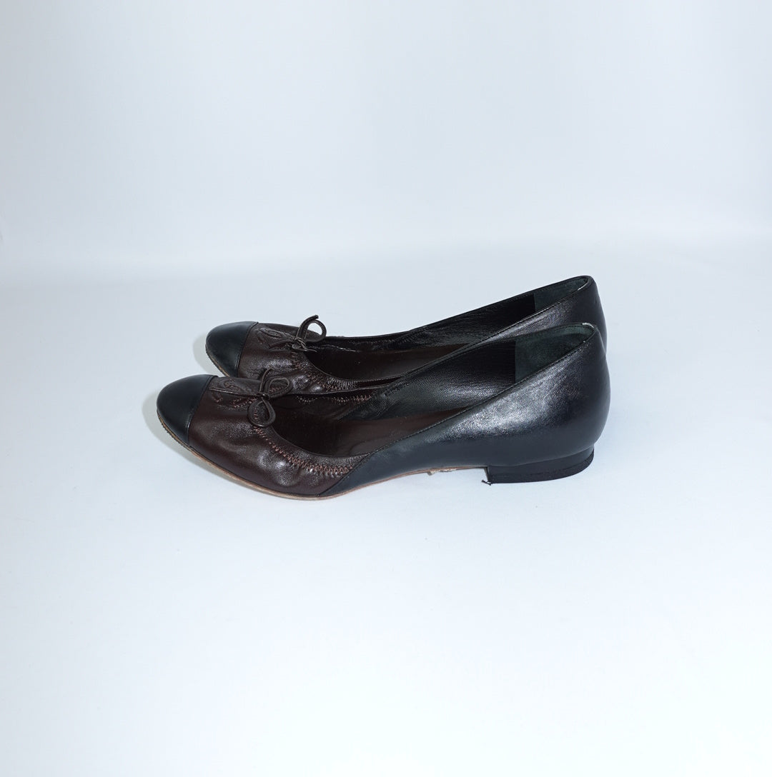 Chanel Brown Soft Ballet Flats 37