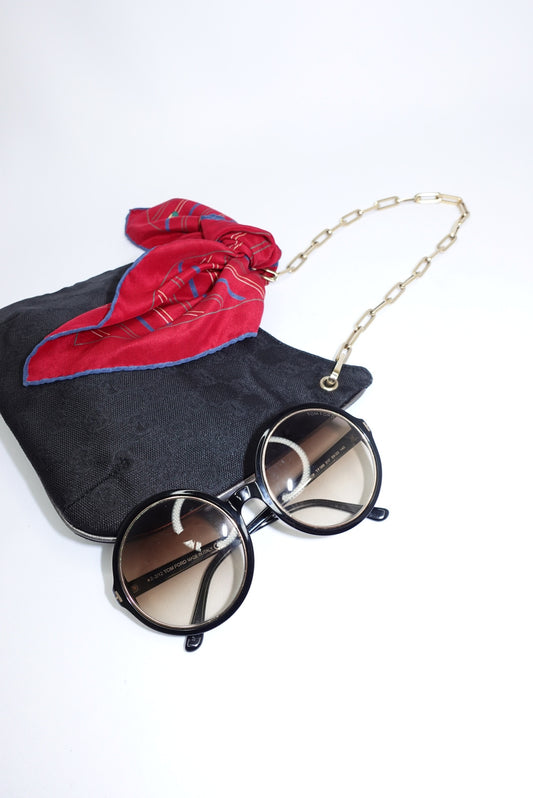 Tom Ford Round Black Sunglasses