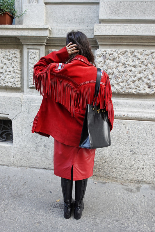 Red Suede Fringe Jacket