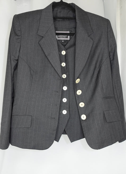 Charcoal Set Pants W/Vest