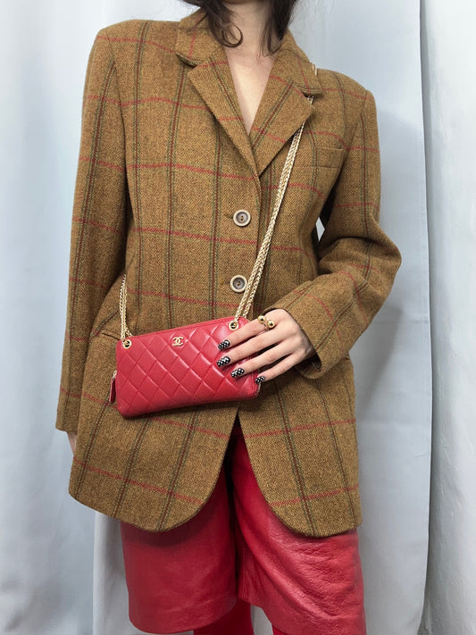 033. Re-Worked Chanel Timeless Zip Red W.O.C.