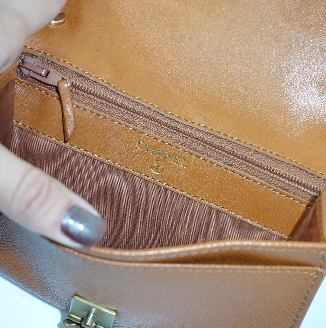 Chanel Caramel Wallet w/Chain