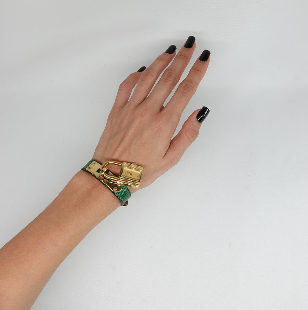 Hermès Kelly Vintage Green Leather Bracelet Watch