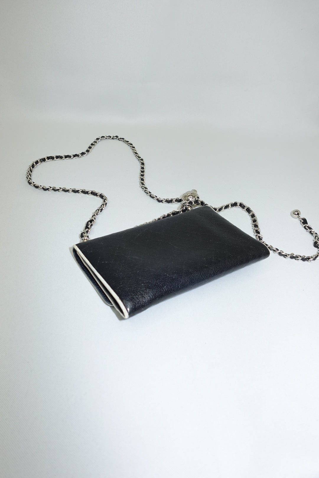 Chanel Re-Worked Flap B&W Limited Edition Wallet with Chain