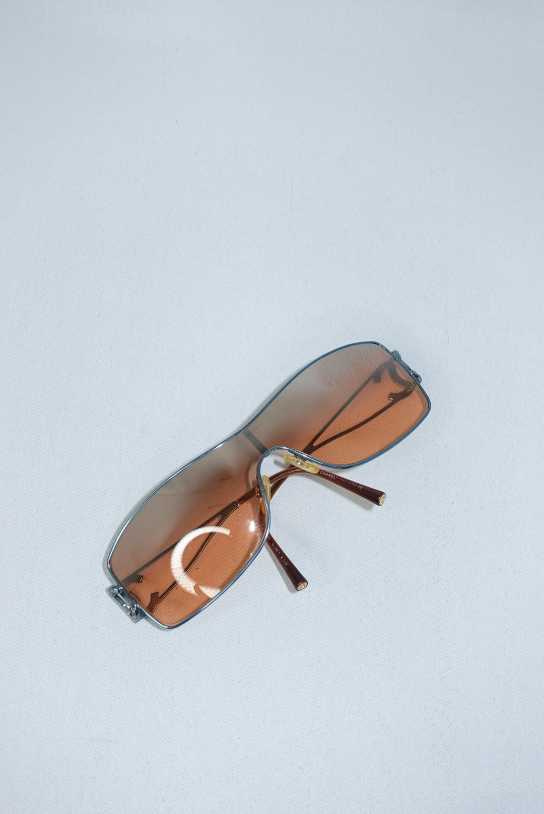 Chanel Y2K Vintage Sunglasses CC Crystal blue frame