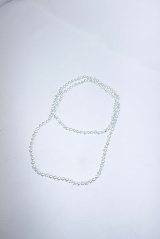 Vintage Long Faux Pearl Sautoir Necklace