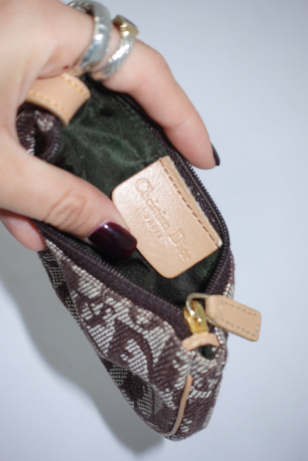 Christian Dior Brown Canvas Monogram Vintage Coinholder