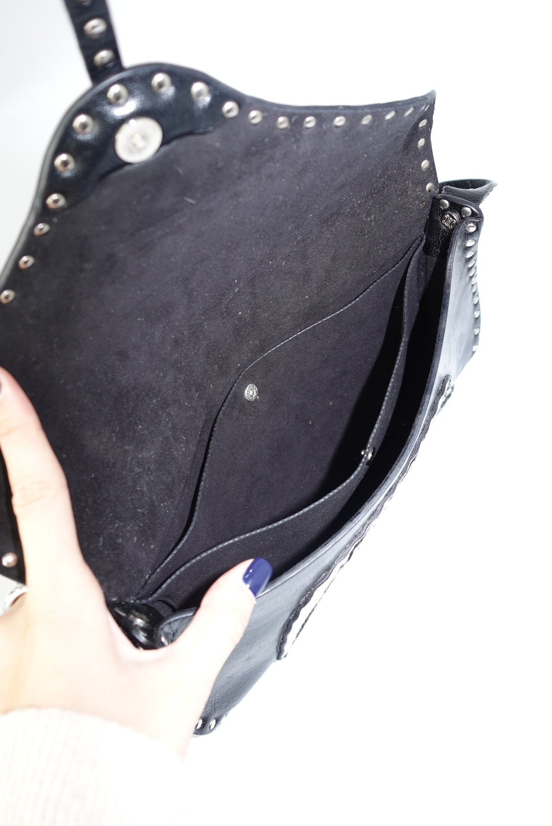 Celine Vintage Black Leather & Zebra Pony Hair Shoulder Bag (2004)