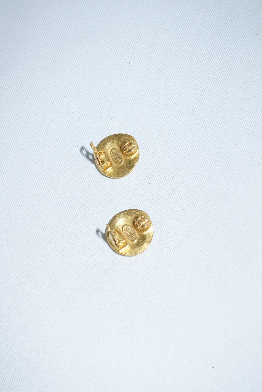 Chanel Vintage Gold CC Logo Clip-On Statement Earrings
