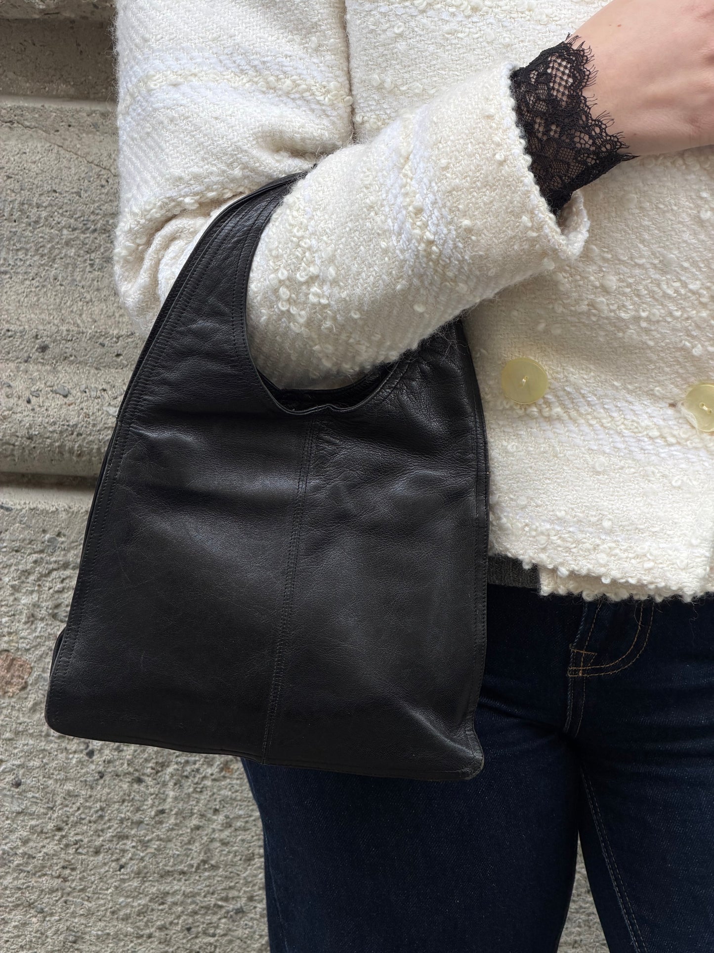 Bottega Veneta Vintage Black Leather Bag