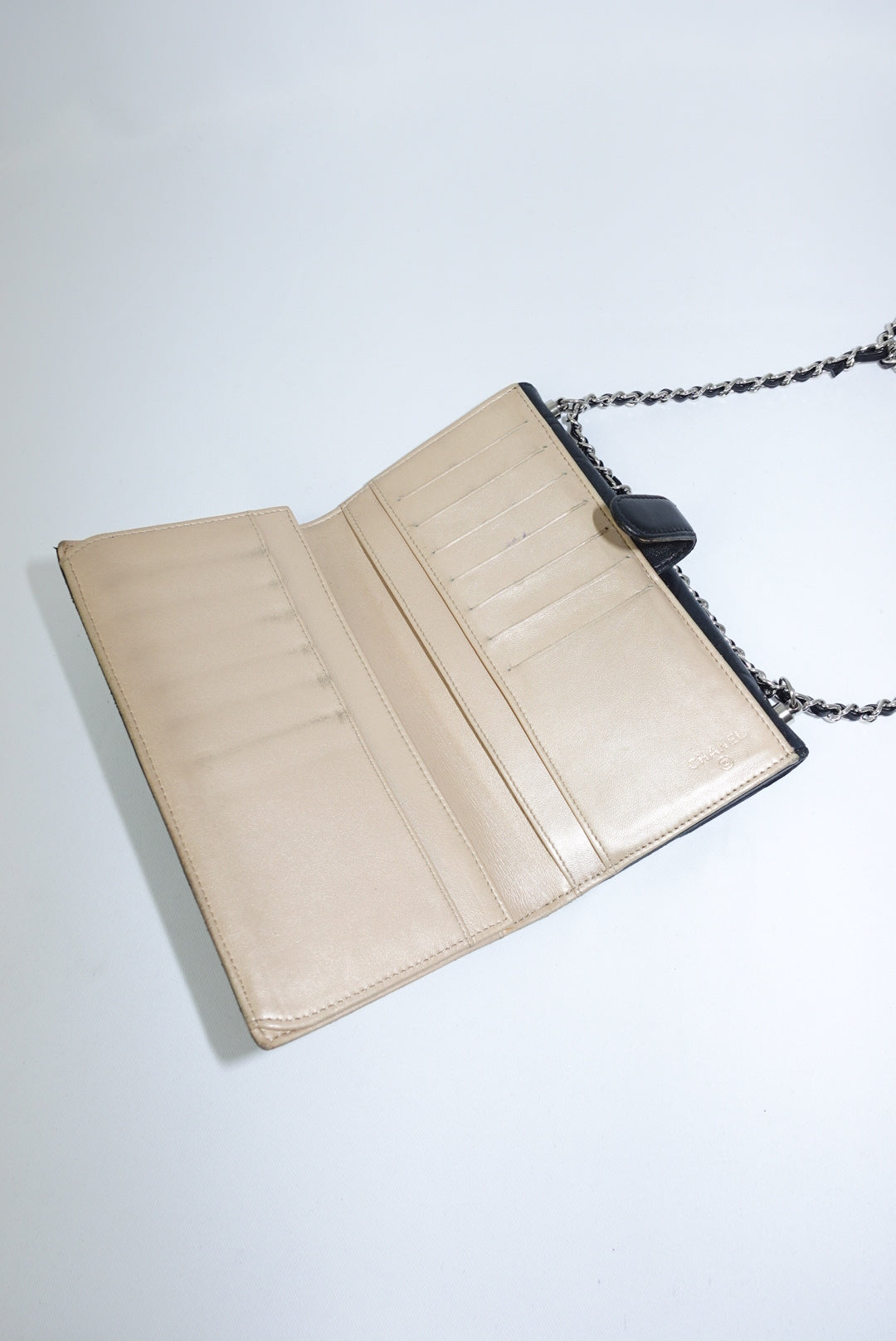 Chanel Re-Worked Flap Vintage Camellia Limited Edition Wallet with Chain