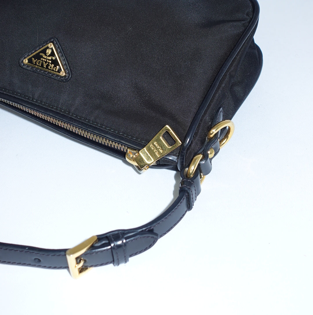 Prada Black Nylon Mini Shoulder Bag