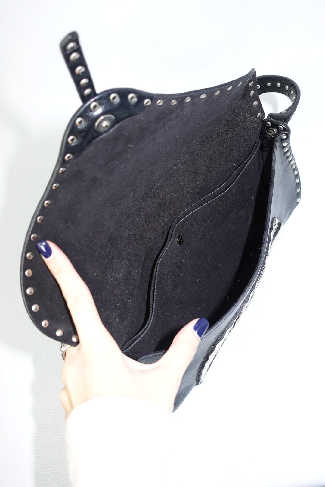 Celine Vintage Black Leather & Zebra Pony Hair Shoulder Bag (2004)