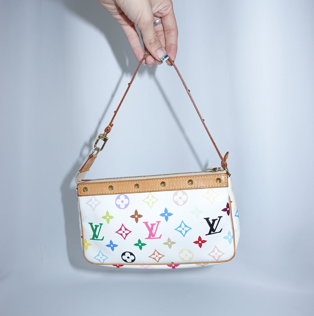 Louis Vuitton Murakami Pochette White Monogram Canvas