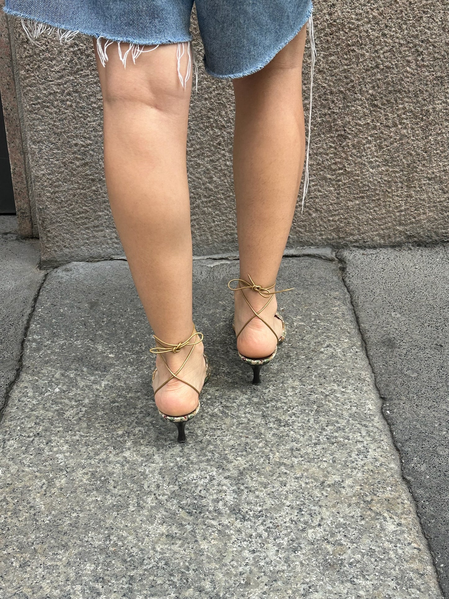 Gucci Pineapple Print Canvas Mules