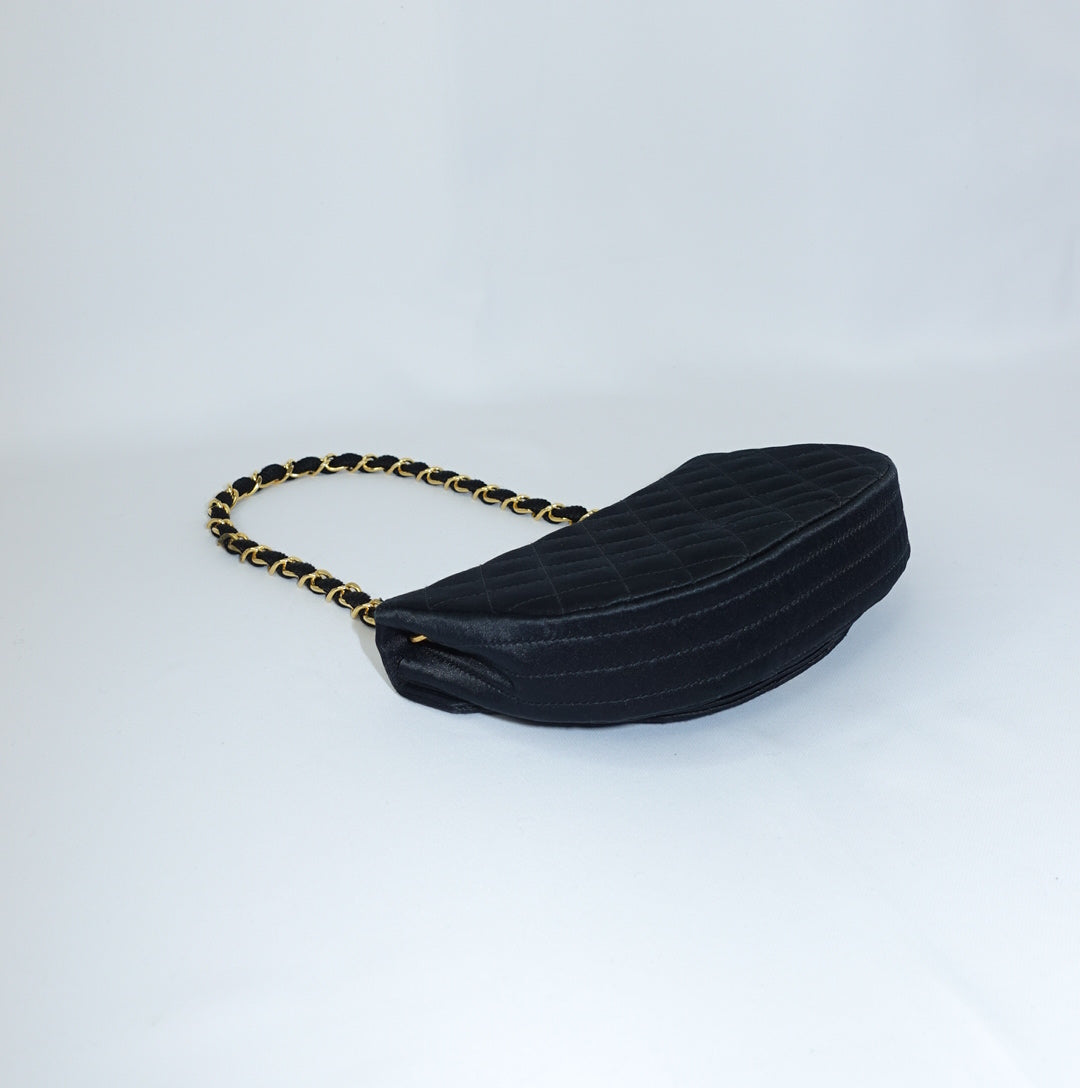 Chanel Vintage Half Moon Satin Vintage Mini Bag