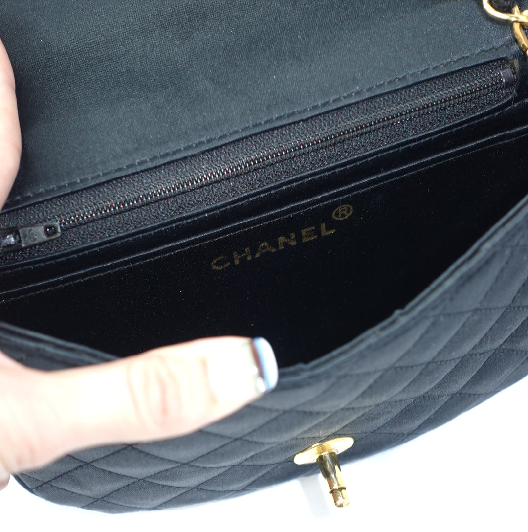 Chanel Vintage Half Moon Satin Vintage Mini Bag