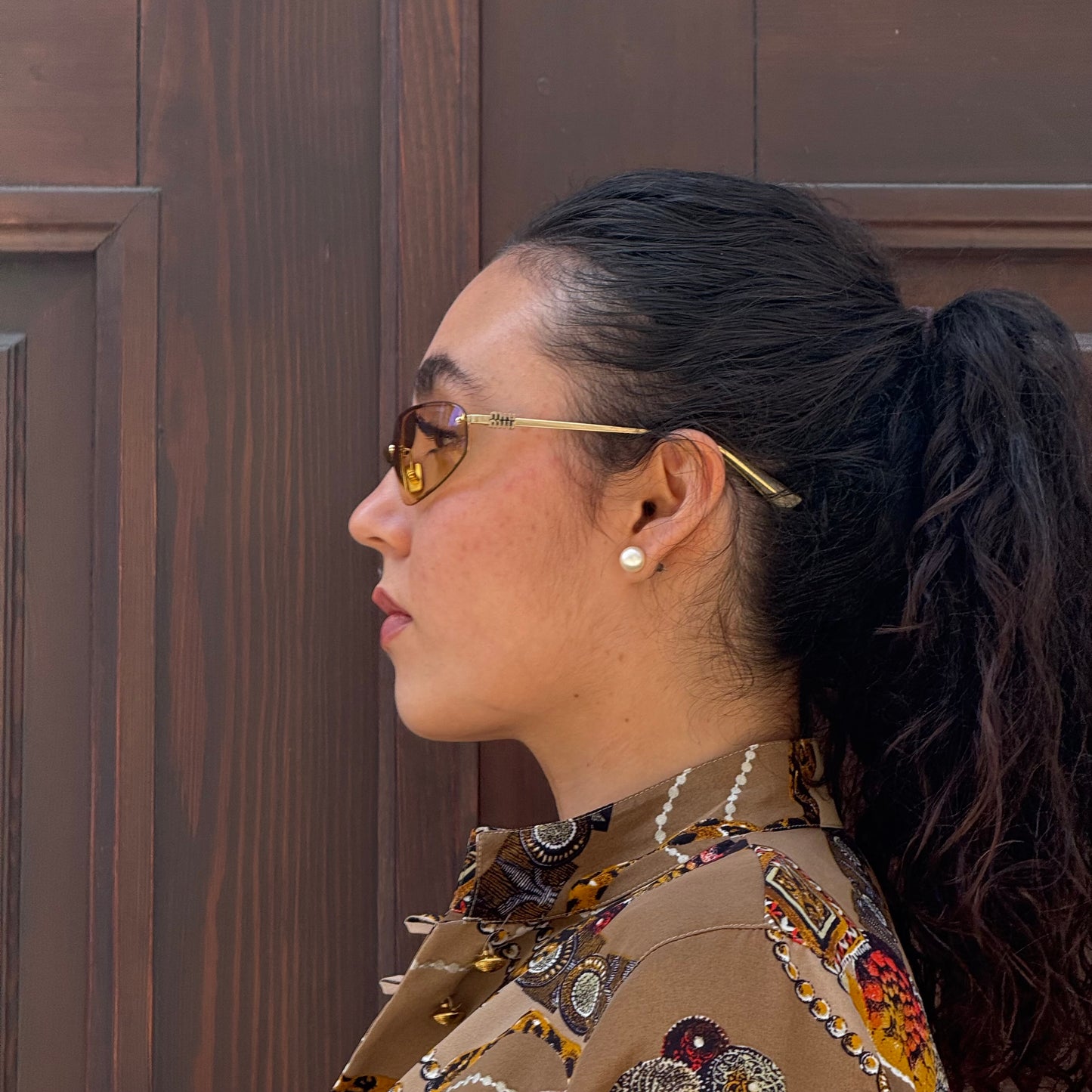 Miu Miu MU Gold Metal Frame Sunglasses