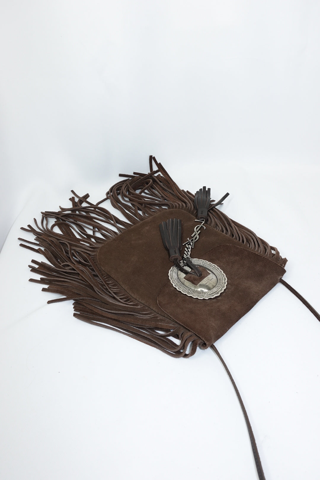 Yves Saint Laurent Vintage Suede Fringe Brown Bag