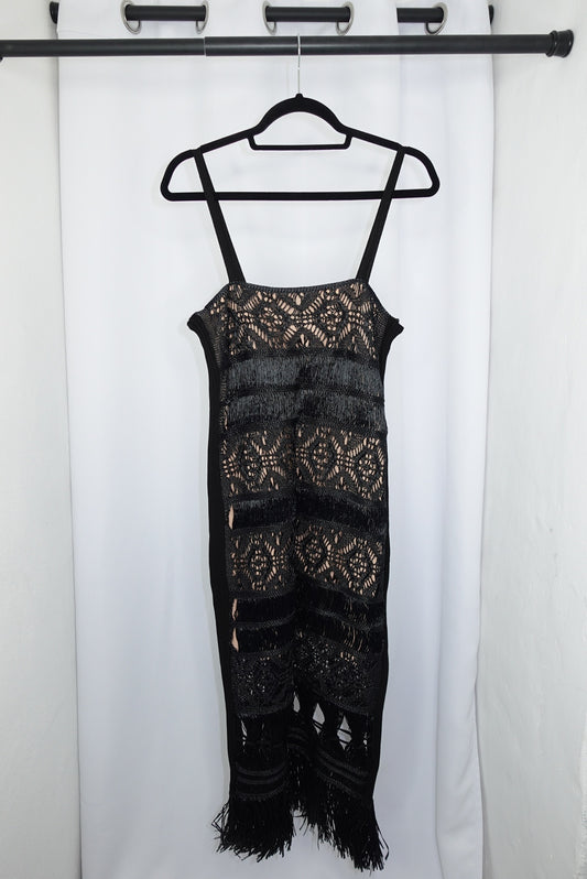 Jean Paul Gaultier Runway Black Raffia Crochet Dress