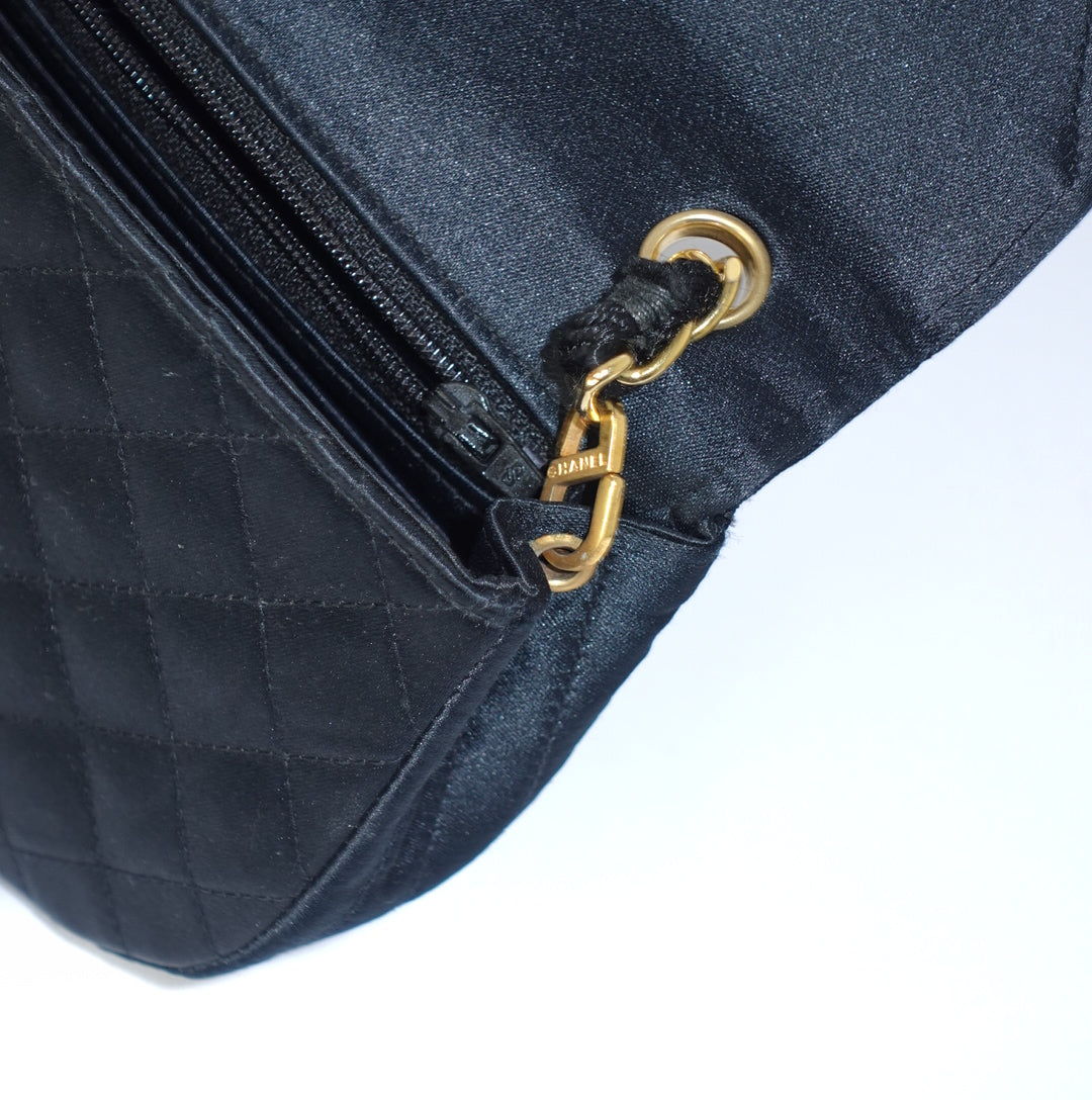 Chanel Vintage Half Moon Satin Vintage Mini Bag