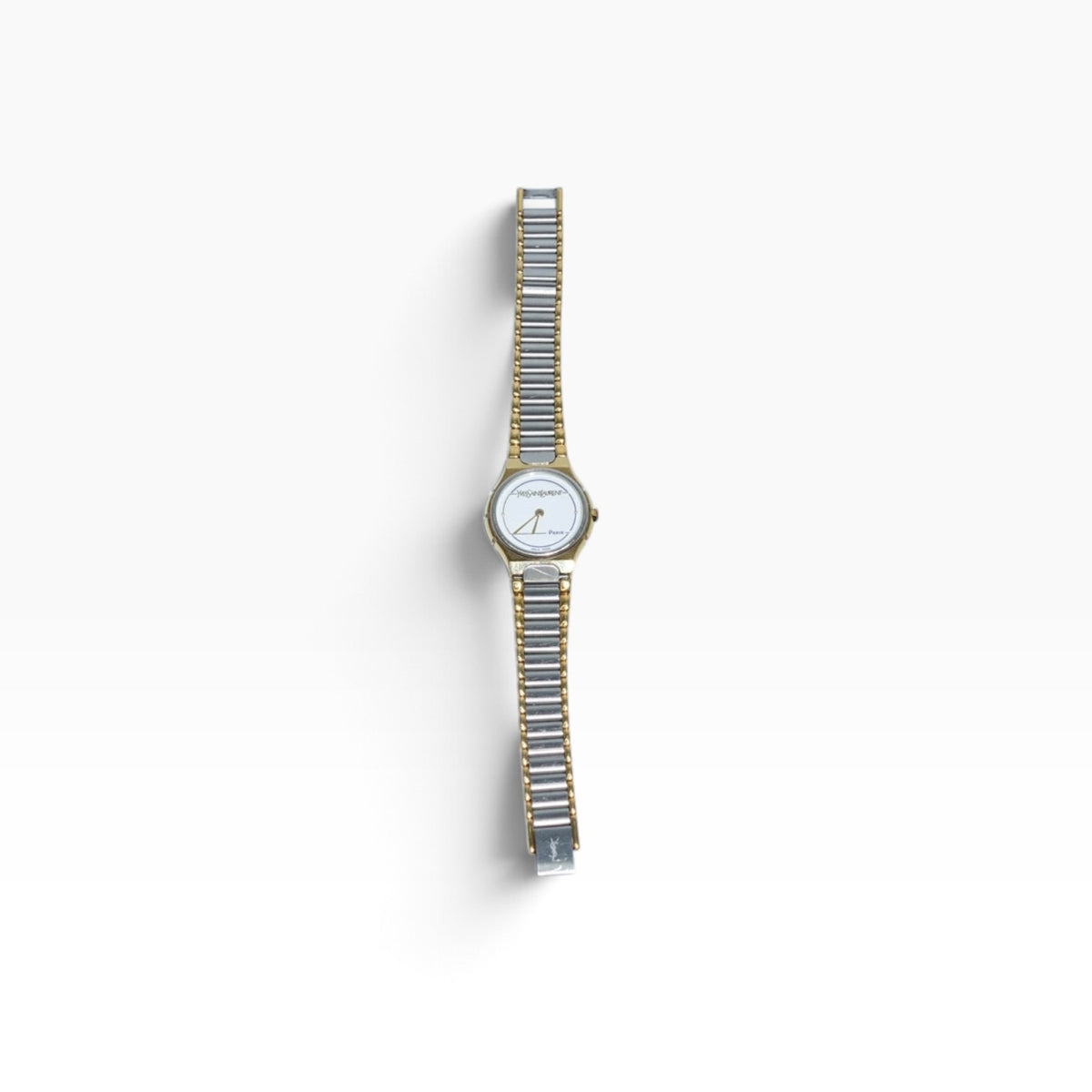 Yves Saint Laurent White Logo Dial Two-Toned Watch