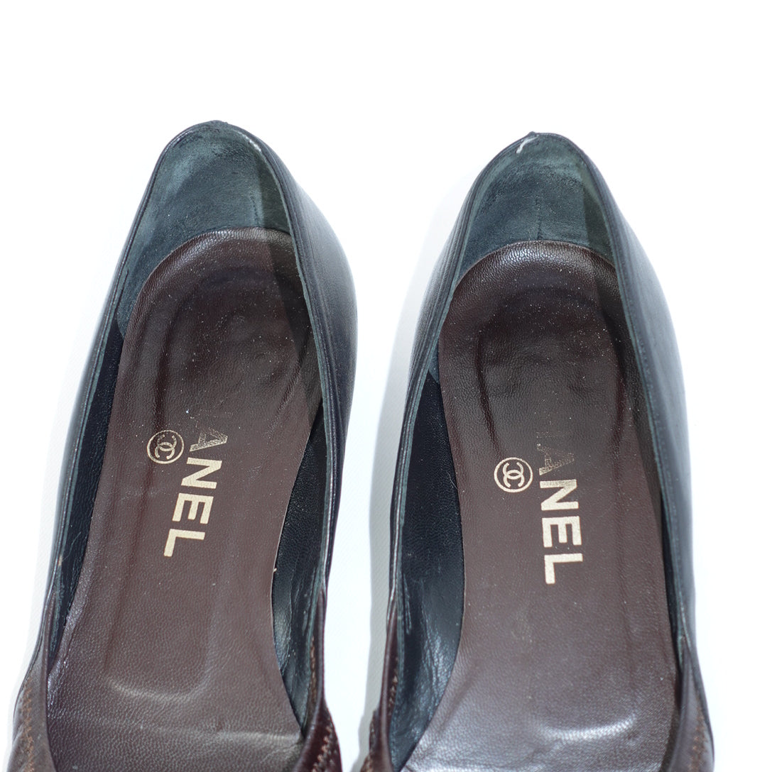 Chanel Brown Soft Ballet Flats 37