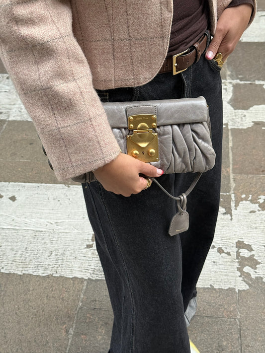 Miu Miu Vintage Grey Coffer Pochette