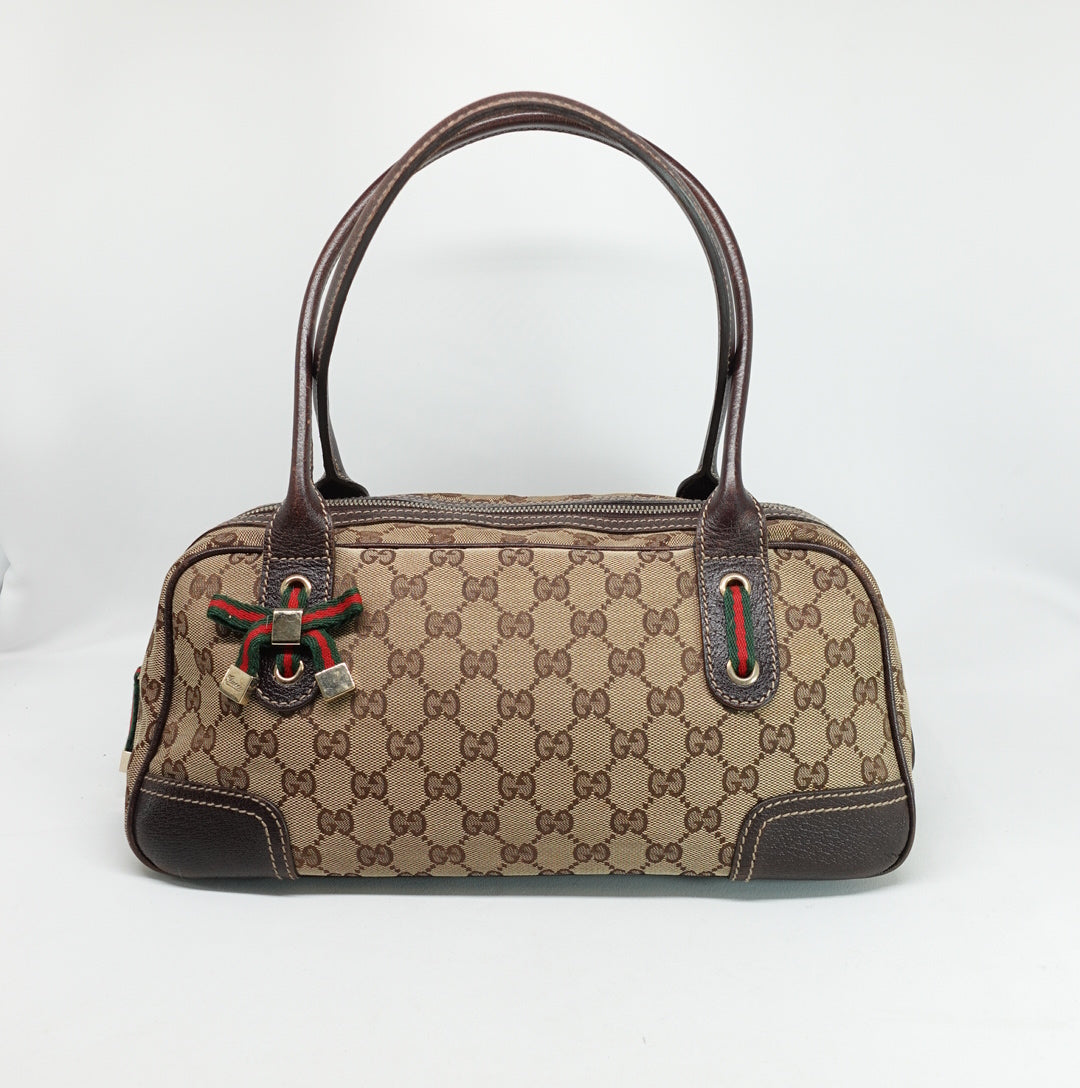 Gucci Brown Monogram Bowling Bag
