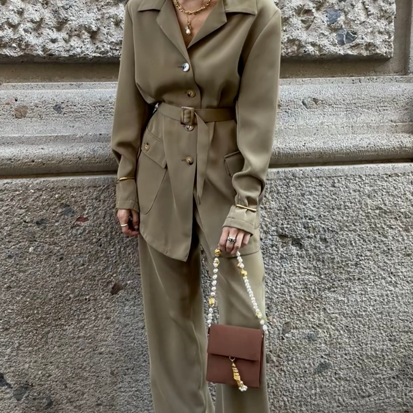 Khaki Trousers Set