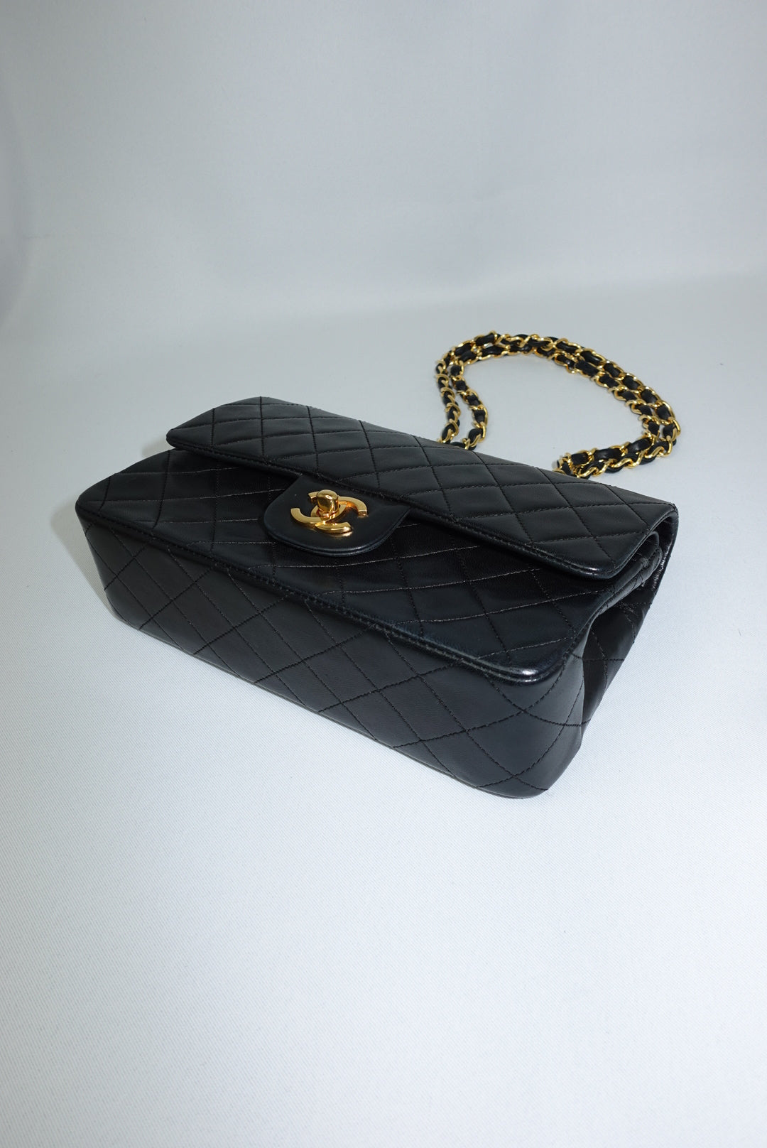 Chanel Vintage Timeless Classic 23 Double Flap Black FULL SET