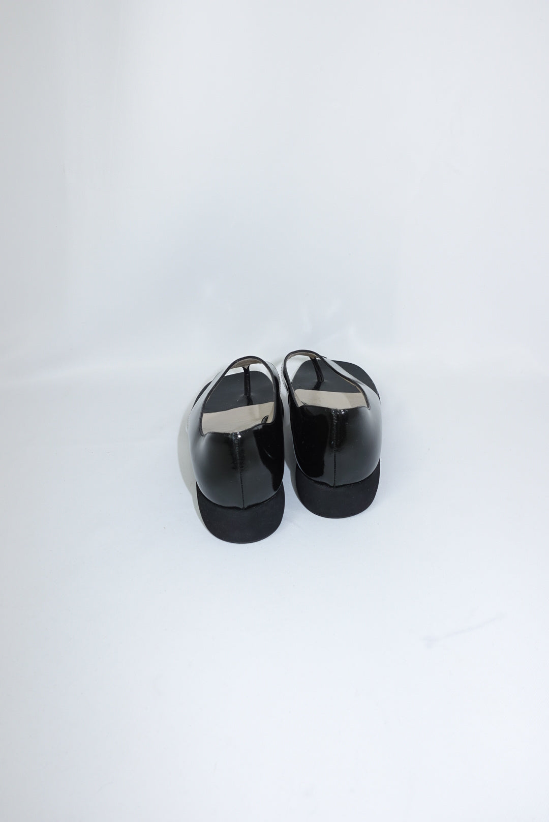 Chanel Black Patent Leather Vintage Sandals