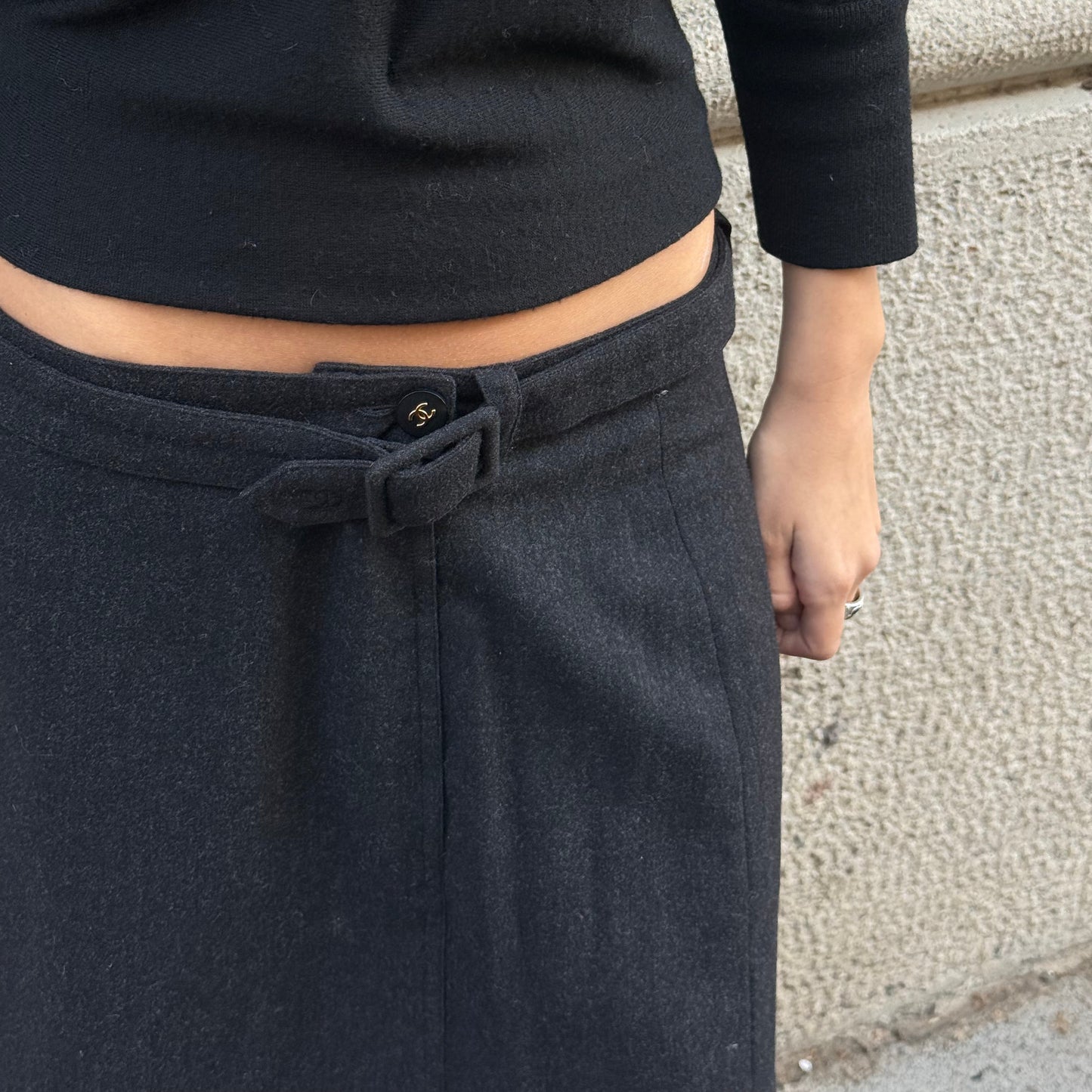 Chanel Black Midi Skirt