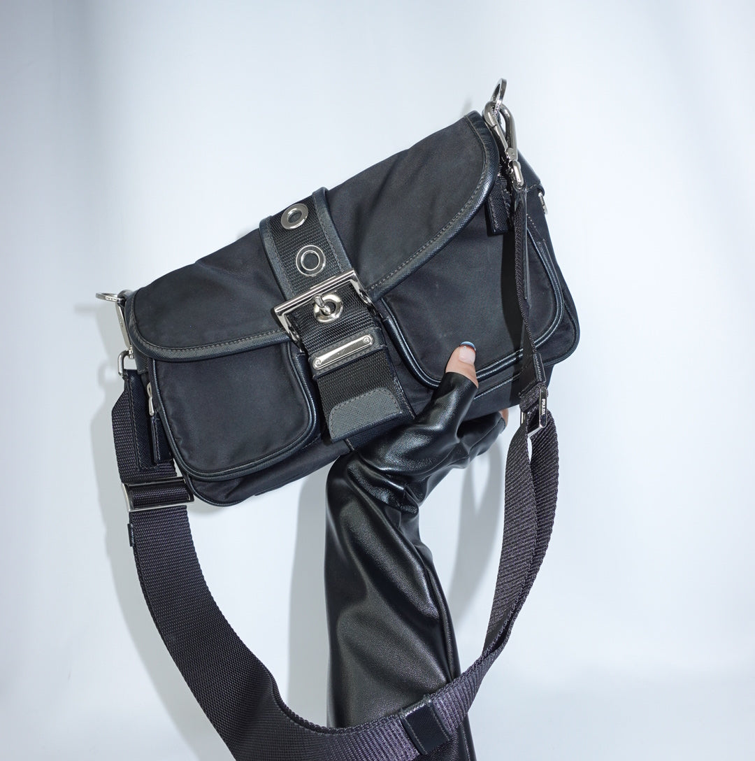 Prada Black Nylon Shoulder Bag