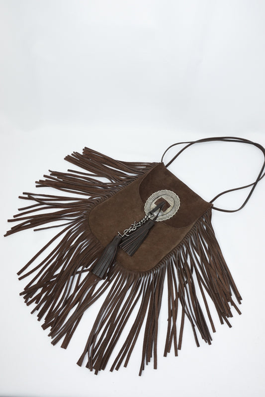 Yves Saint Laurent Vintage Suede Fringe Brown Bag